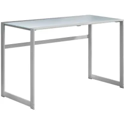 Monarch Computer desk - 48"l / metal/ white tempered glass -