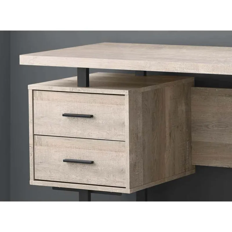 Monarch Computer desk - 60"l / reclaimed wood / black metal -