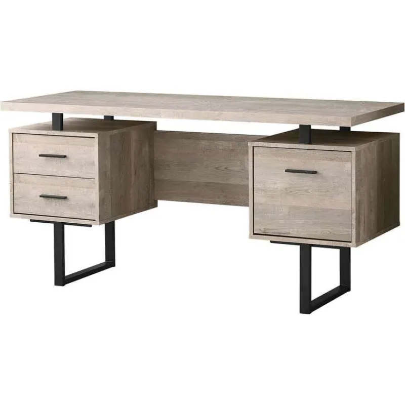 Monarch Computer desk - 60"l / reclaimed wood / black metal -