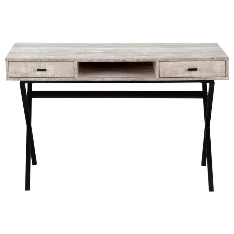 Monarch Computer desk - 48"l / reclaimed wood / black metal -