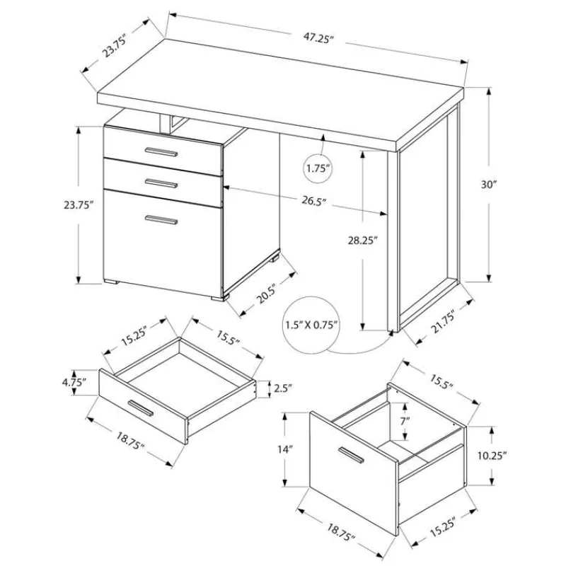 Monarch Computer desk - 48"l / reclaimed wood / black metal -