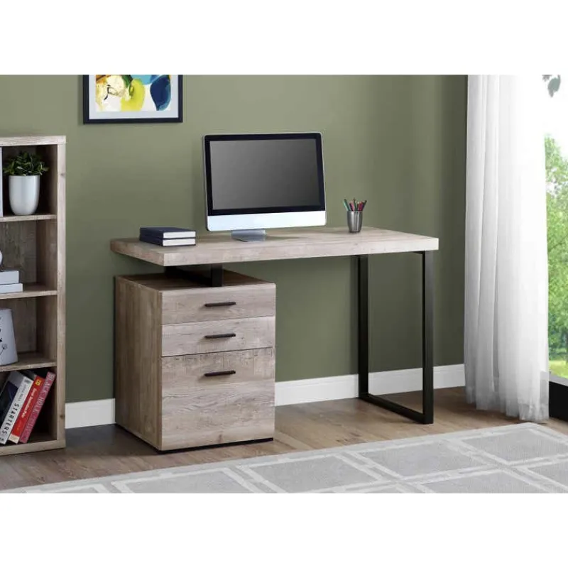 Monarch Computer desk - 48"l / reclaimed wood / black metal -