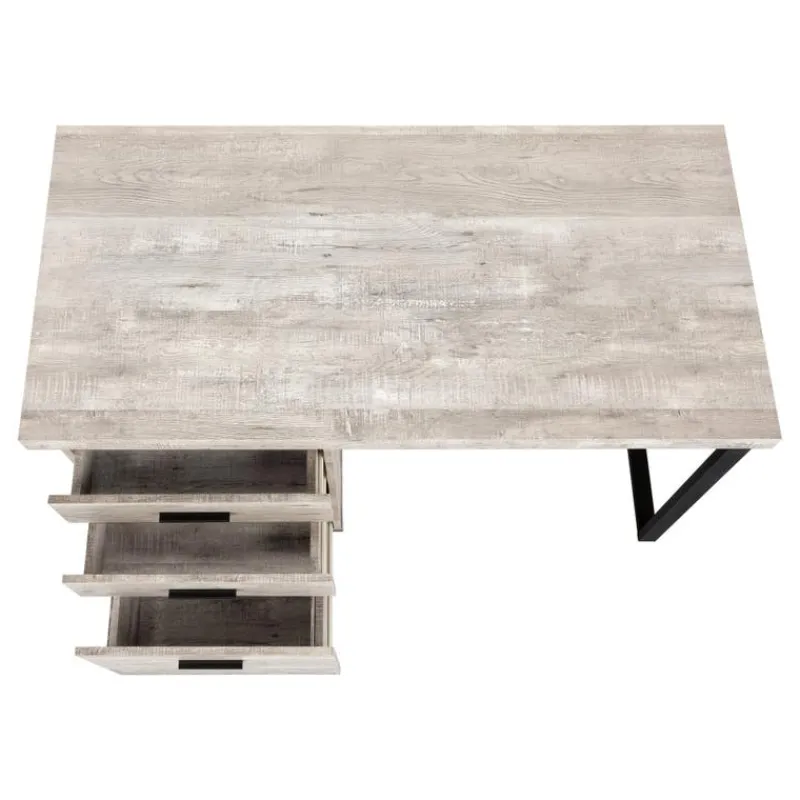 Monarch Computer desk - 48"l / reclaimed wood / black metal -