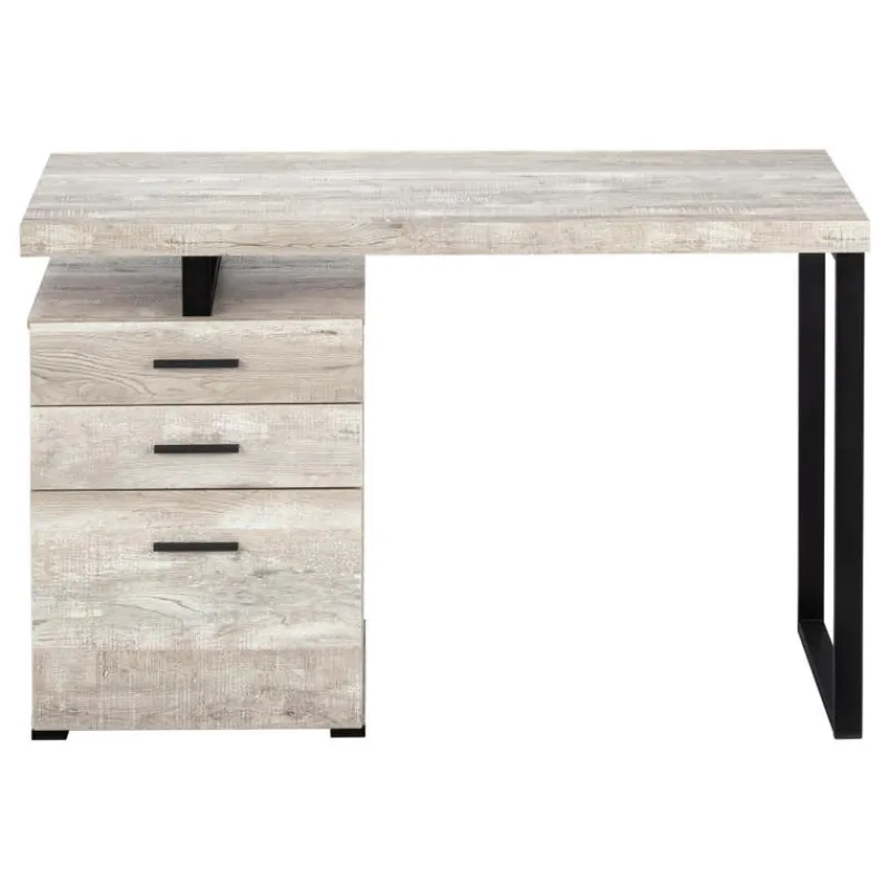 Monarch Computer desk - 48"l / reclaimed wood / black metal -