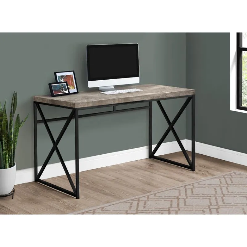 Monarch Computer desk - 48"l / reclaimed wood / black metal -