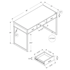 Monarch Computer desk - 48"l / / silver metal -