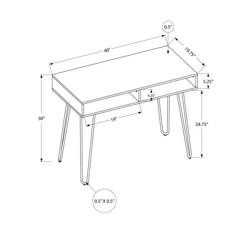 Monarch Computer desk - 40"l / / metal -