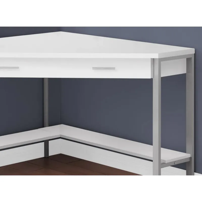 Monarch Computer desk - 42"l / corner / silver metal -