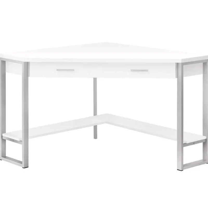 Monarch Computer desk - 42"l / corner / silver metal -