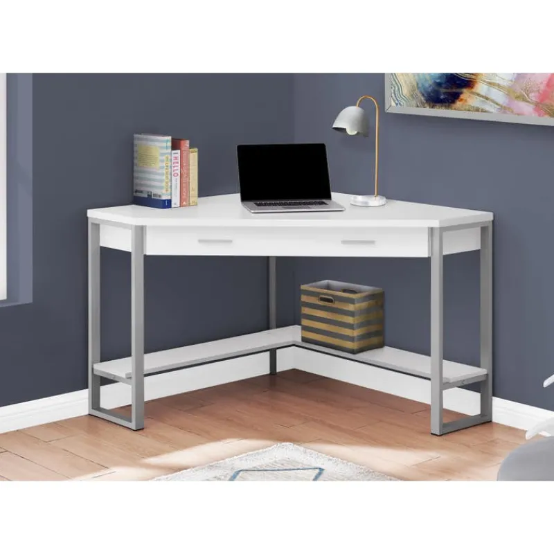 Monarch Computer desk - 42"l / corner / silver metal -