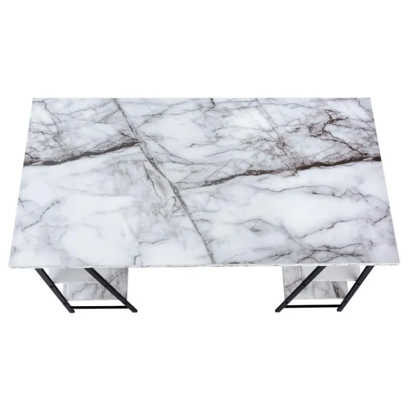Monarch Computer desk - 48"l / marble-look / black metal -