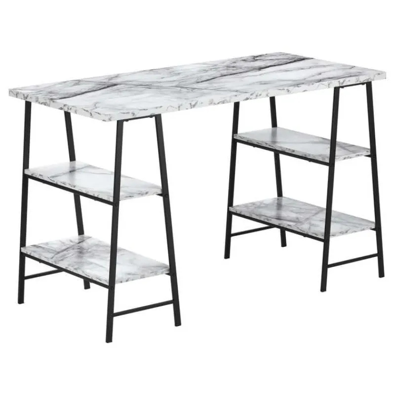 Monarch Computer desk - 48"l / marble-look / black metal -