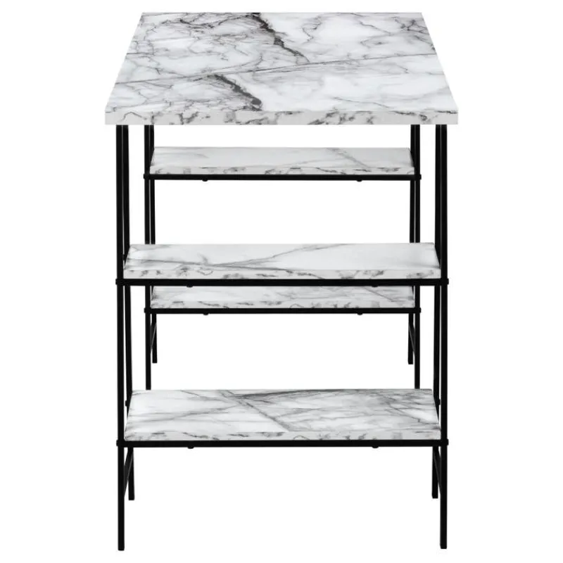 Monarch Computer desk - 48"l / marble-look / black metal -