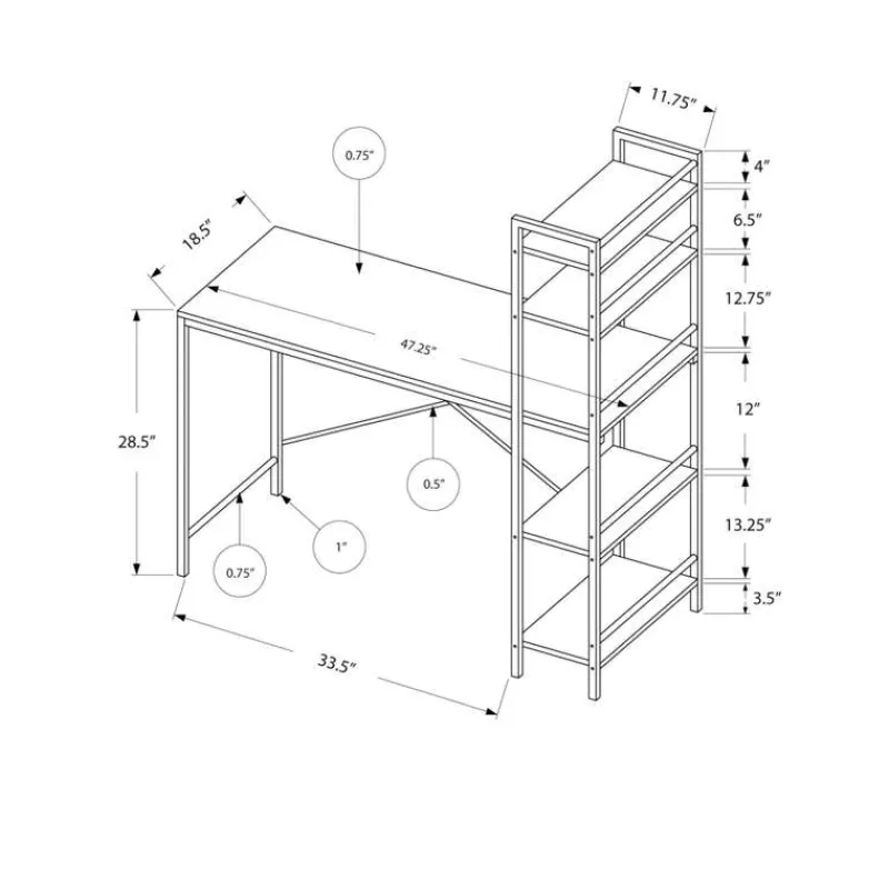 Monarch Computer desk - 48"l / top / metal -