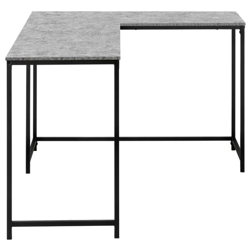 Monarch Computer desk - 58"l/ stone-look/ black metal corner -