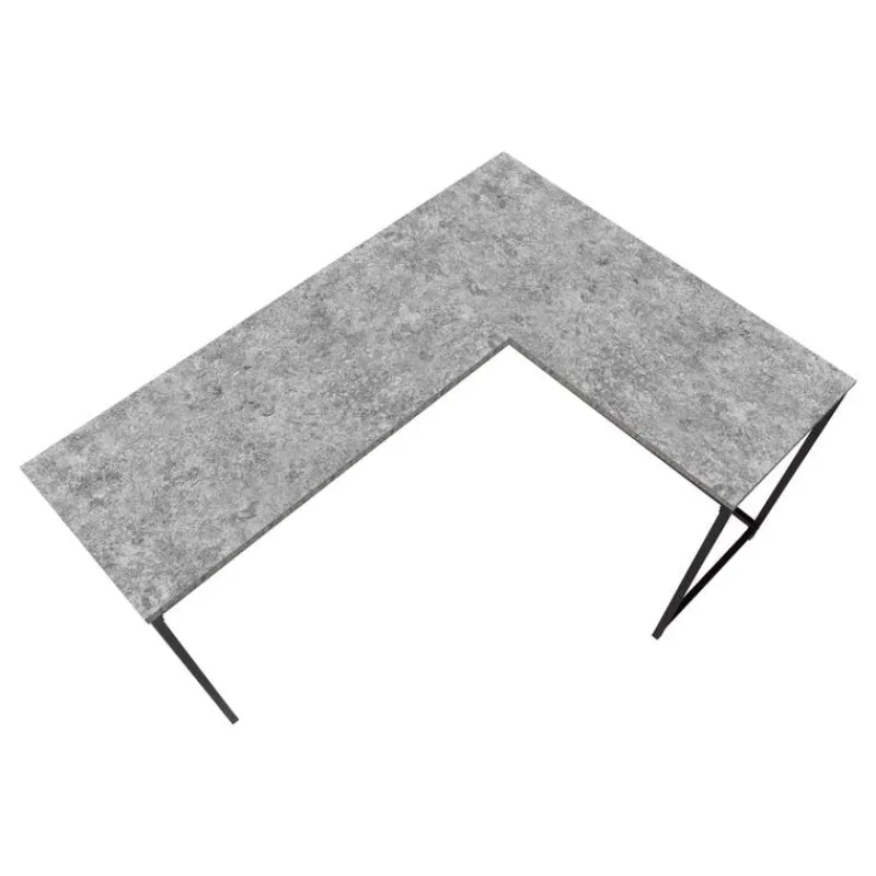 Monarch Computer desk - 58"l/ stone-look/ black metal corner -