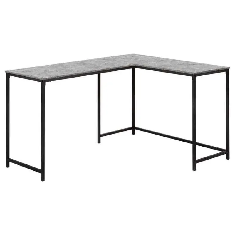 Monarch Computer desk - 58"l/ stone-look/ black metal corner -