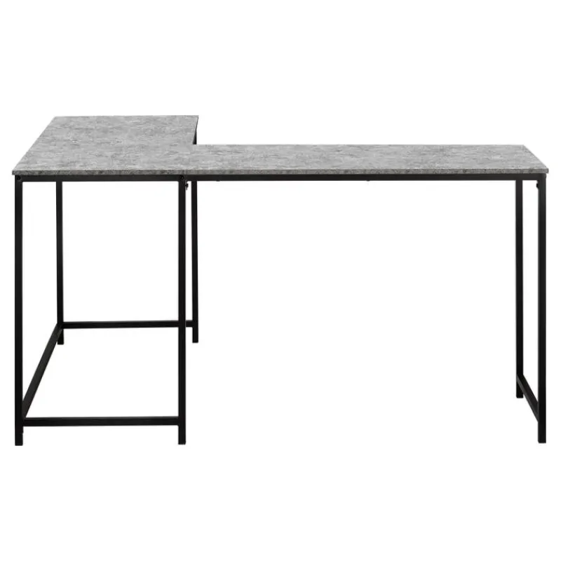Monarch Computer desk - 58"l/ stone-look/ black metal corner -