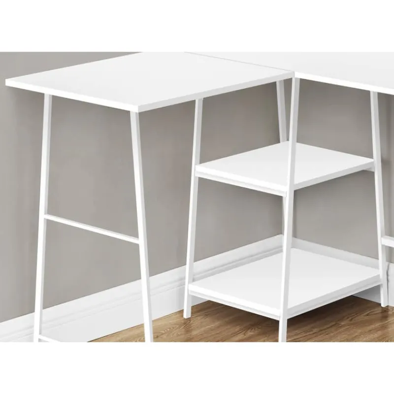 Monarch Computer desk - l-shaped / corner / 2 open shelves / sawhorse style - 47l x 4 -