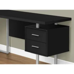 Monarch Computer desk - l-shaped / corner / 3 drawers / metal legs / reversible - 71" -