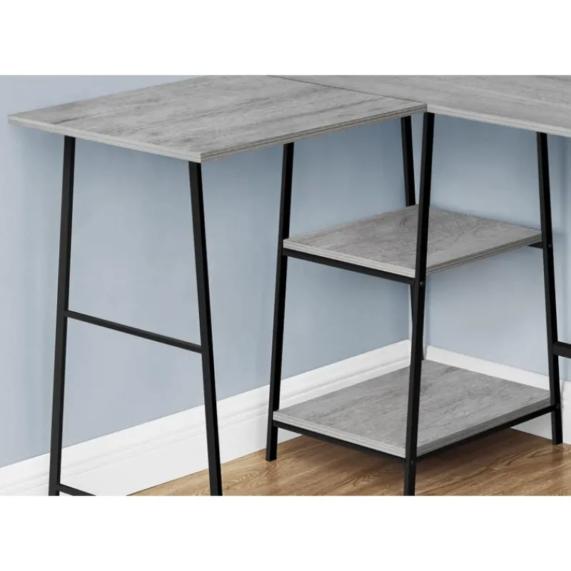Monarch Computer desk - l-shaped / corner / 2 open shelves / sawhorse style - 47l x 4 -
