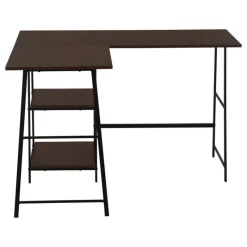 Monarch Computer desk - l-shaped / corner / 2 open shelves / sawhorse style - 47l x 4 -