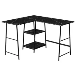 Monarch Computer desk - l-shaped / corner / 2 open shelves / sawhorse style - 47l x 4 -
