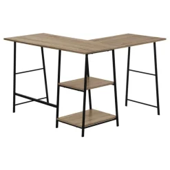 Monarch Computer desk - l-shaped / corner / 2 open shelves / sawhorse style - 47l x 4 -