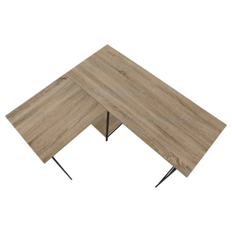 Monarch Computer desk - l-shaped / corner / 2 open shelves / sawhorse style - 47l x 4 -