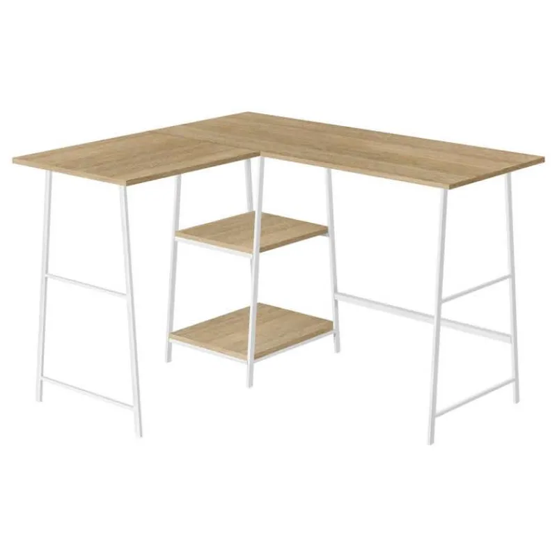 Monarch Computer desk - l-shaped / corner / 2 open shelves / sawhorse style - 47l x 4 -