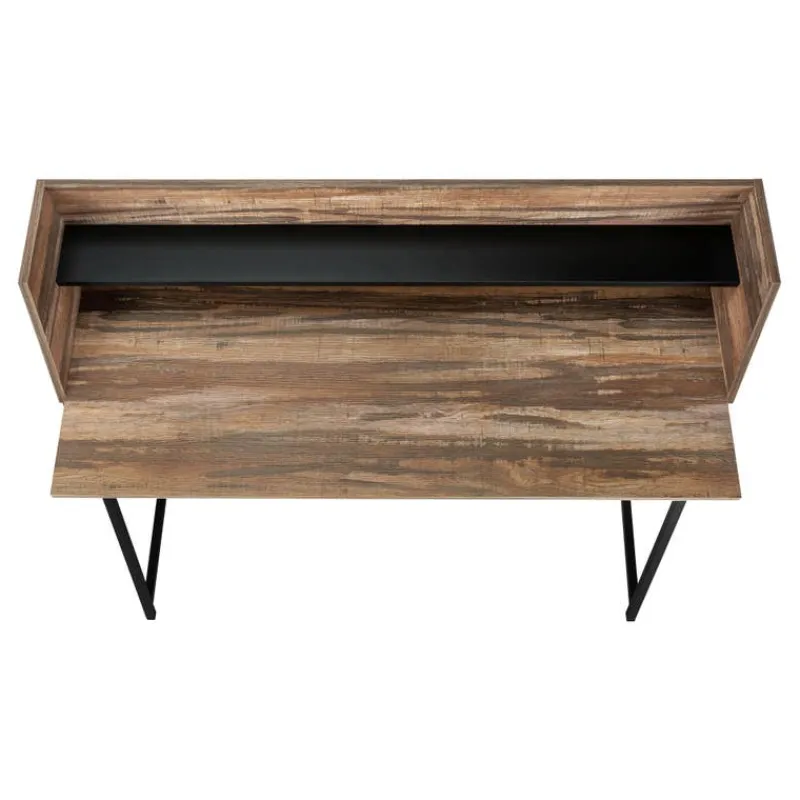 Monarch Computer desk - small hutch / 1 shelf / trapezoid-shaped legs - 48"l - -