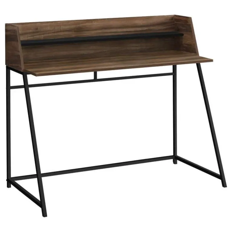 Monarch Computer desk - small hutch / 1 shelf / trapezoid-shaped legs - 48"l - -