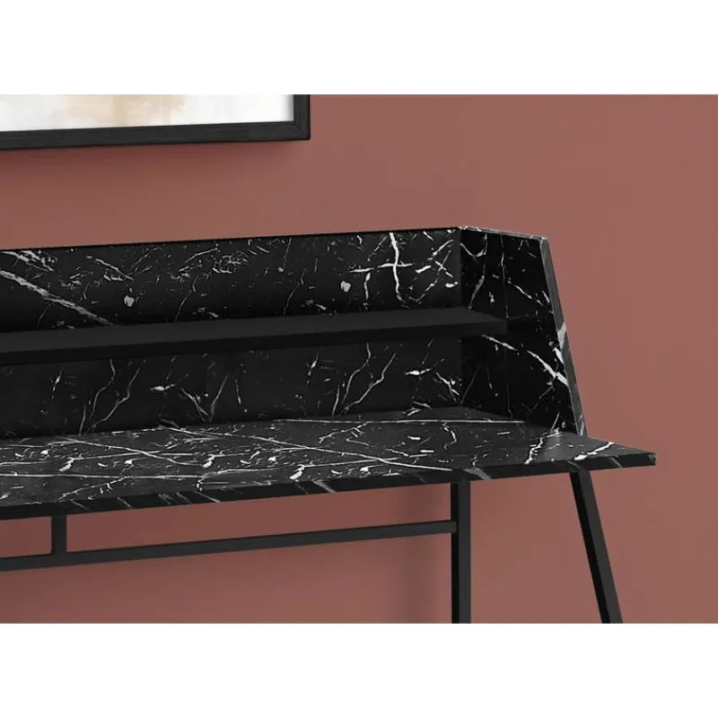 Monarch Computer desk - small hutch / 1 shelf / trapezoid-shaped legs - 48"l - -