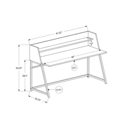 Monarch Computer desk - small hutch / 1 shelf / trapezoid-shaped legs - 48
