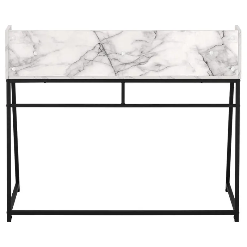 Monarch Computer desk - small hutch / 1 shelf / trapezoid-shaped legs - 48"l - -