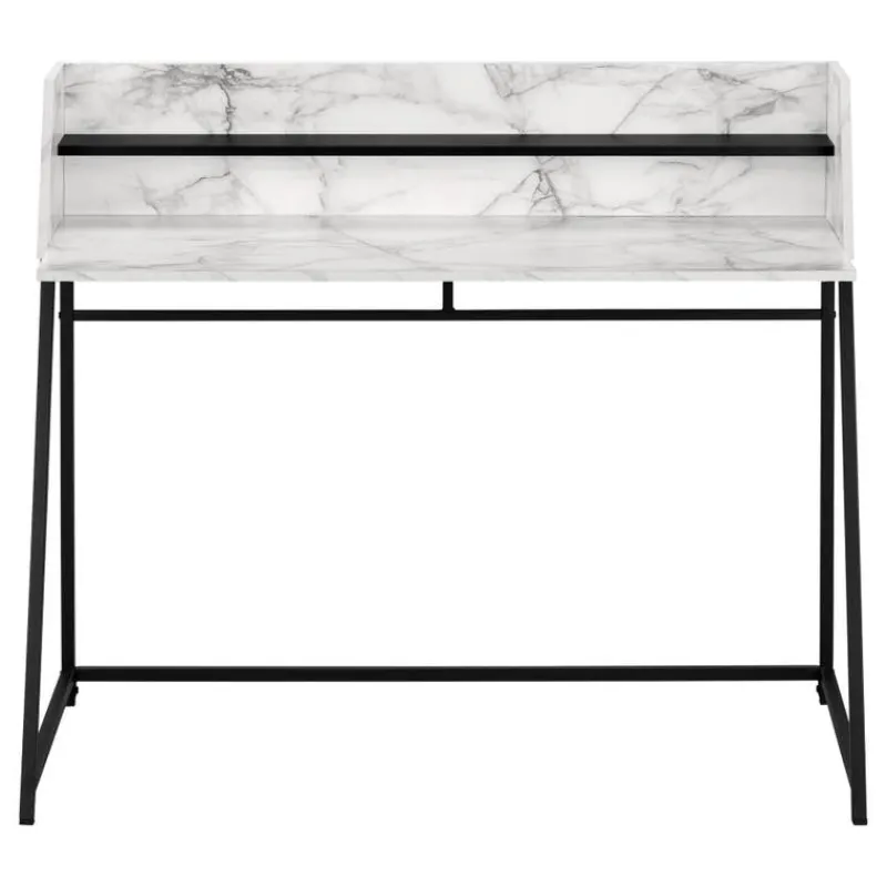 Monarch Computer desk - small hutch / 1 shelf / trapezoid-shaped legs - 48"l - -