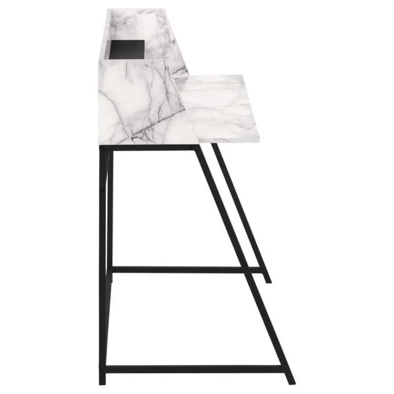 Monarch Computer desk - small hutch / 1 shelf / trapezoid-shaped legs - 48"l - -