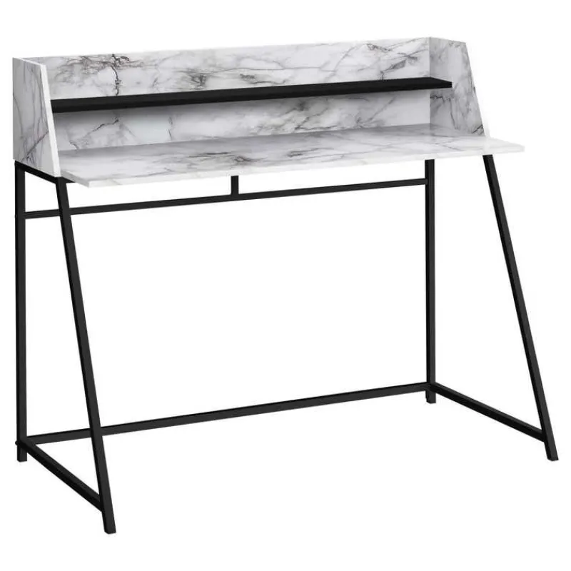 Monarch Computer desk - small hutch / 1 shelf / trapezoid-shaped legs - 48"l - -