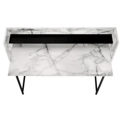 Monarch Computer desk - small hutch / 1 shelf / trapezoid-shaped legs - 48
