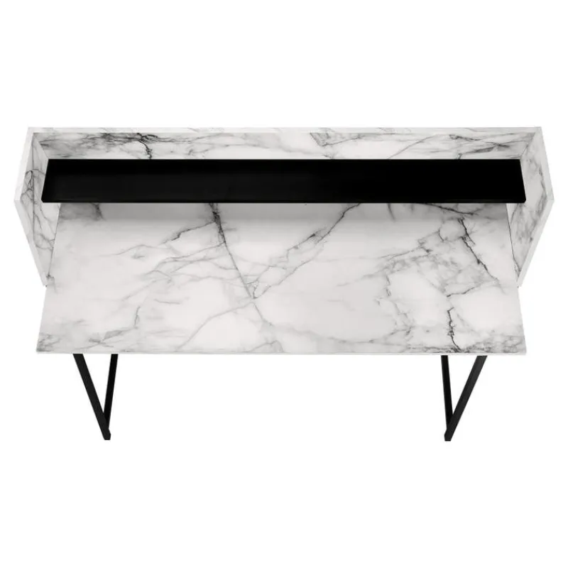 Monarch Computer desk - small hutch / 1 shelf / trapezoid-shaped legs - 48"l - -