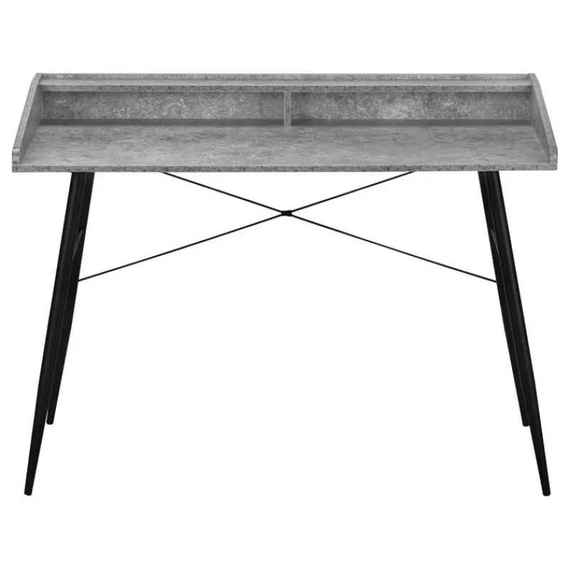 Monarch Computer desk - small hutch / 2 storage cubbies / 1 shelf - 48"l - stone -
