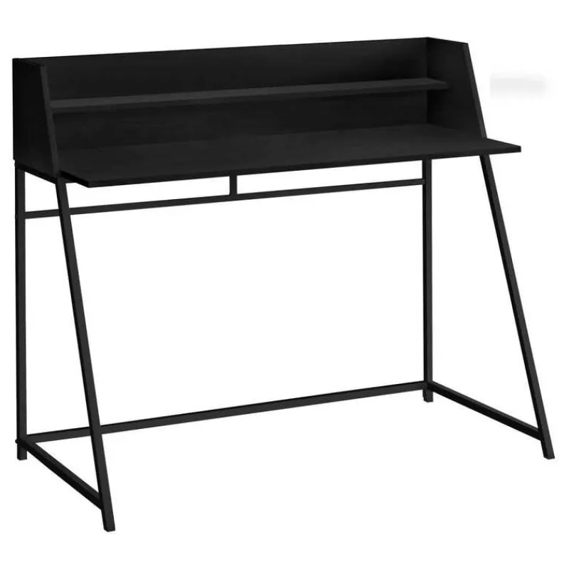 Monarch Computer desk - small hutch / 1 shelf / trapezoid-shaped legs - 48"l - -