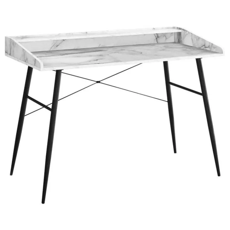 Monarch Computer desk - small hutch / 2 storage cubbies / 1 shelf - 48"l - marb -