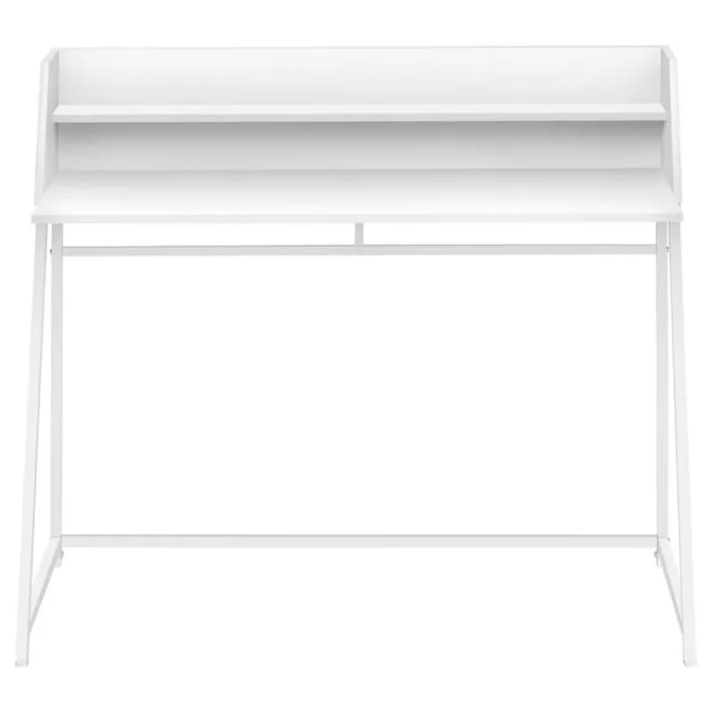 Monarch Computer desk - small hutch / 1 shelf / trapezoid-shaped legs - 48"l - -