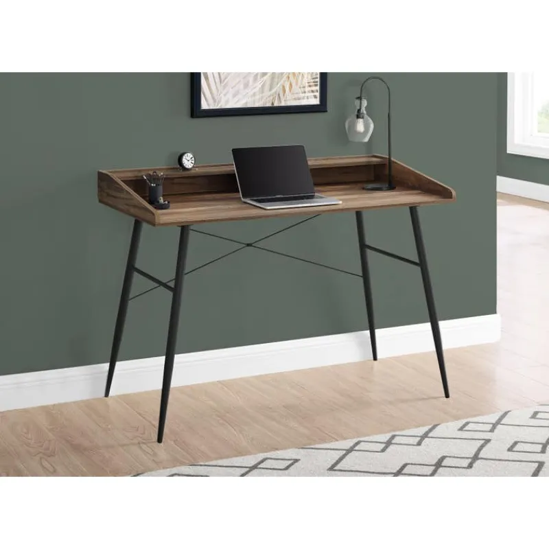 Monarch Computer desk - small hutch / 2 storage cubbies / 1 shelf - 48"l - recl -