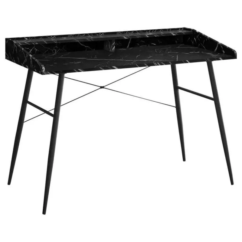 Monarch Computer desk - small hutch / 2 storage cubbies / 1 shelf - 48"l - marb -