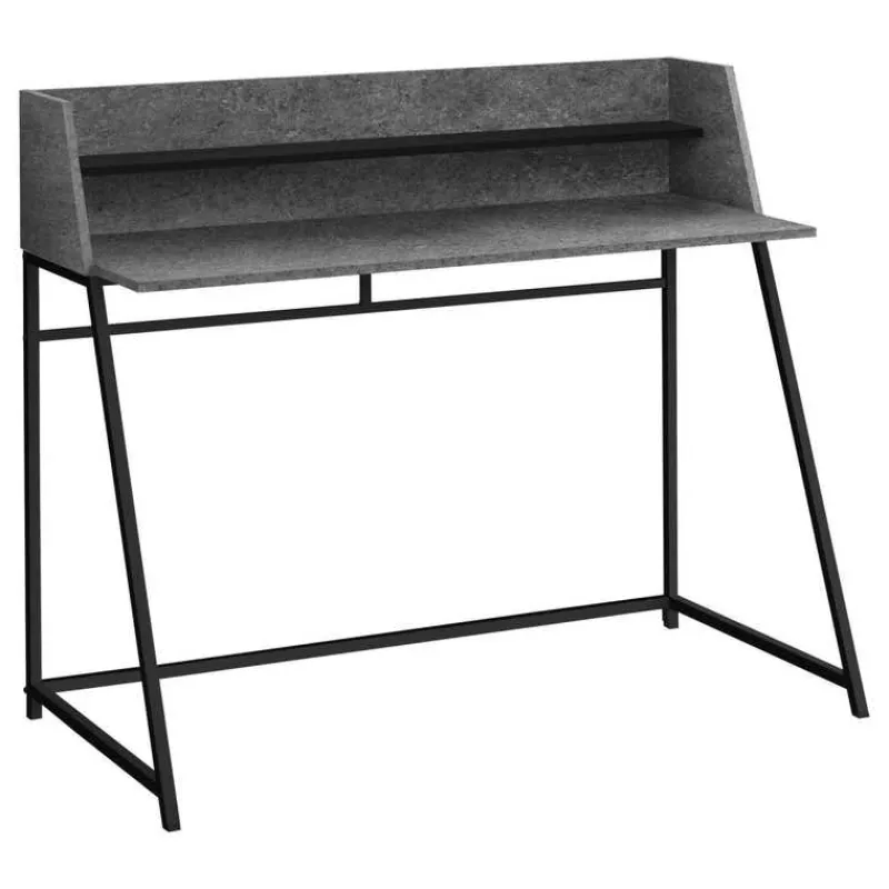 Monarch Computer desk - small hutch / 1 shelf / trapezoid-shaped legs - 48"l - s -