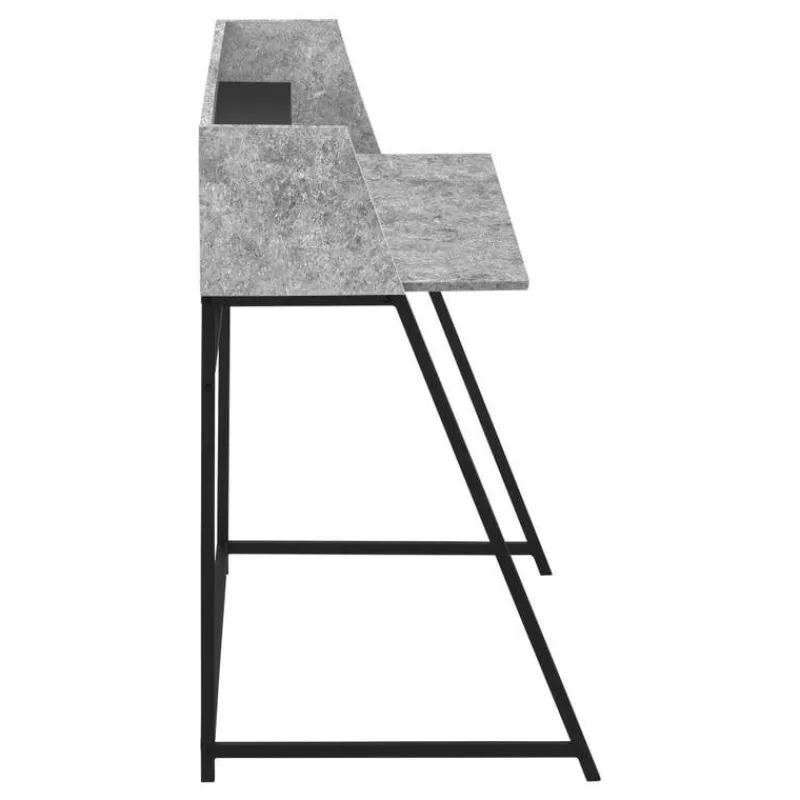 Monarch Computer desk - small hutch / 1 shelf / trapezoid-shaped legs - 48"l - s -