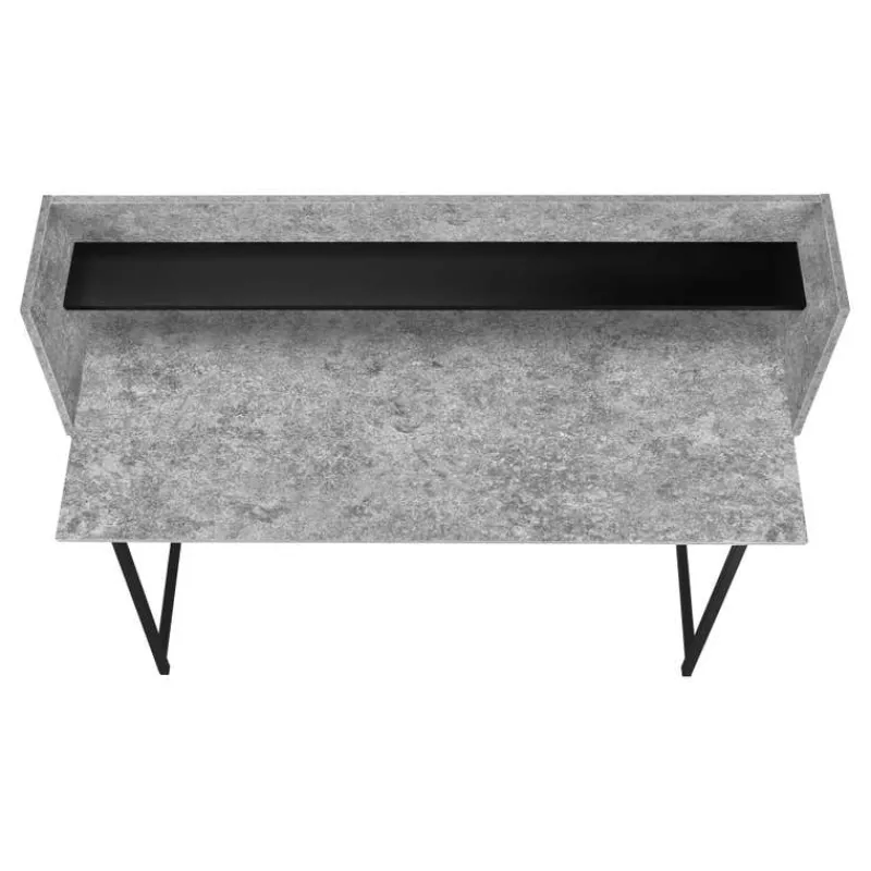 Monarch Computer desk - small hutch / 1 shelf / trapezoid-shaped legs - 48"l - s -