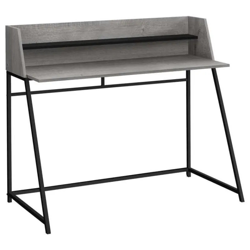 Monarch Computer desk - small hutch / 1 shelf / trapezoid-shaped legs - 48"l - w -